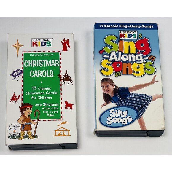 Lot 2 CEDARMONT KIDS VHS Tapes Sing-Along-Songs Silly Songs & Christmas Carols - Picture 1 of 2